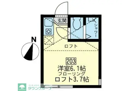 ユナイト金沢八景セシル・パウエル(ワンルーム/1階)の間取り写真