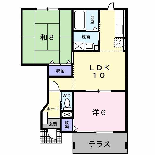 サンライズA(2LDK/1階)の間取り写真