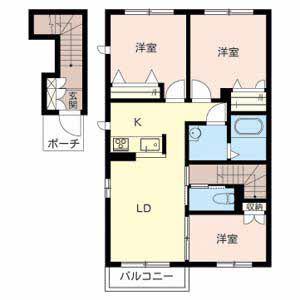 シャーメゾン青山北(3LDK/2階)の間取り写真