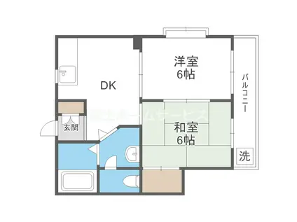 ヴィオス9(2DK/1階)の間取り写真