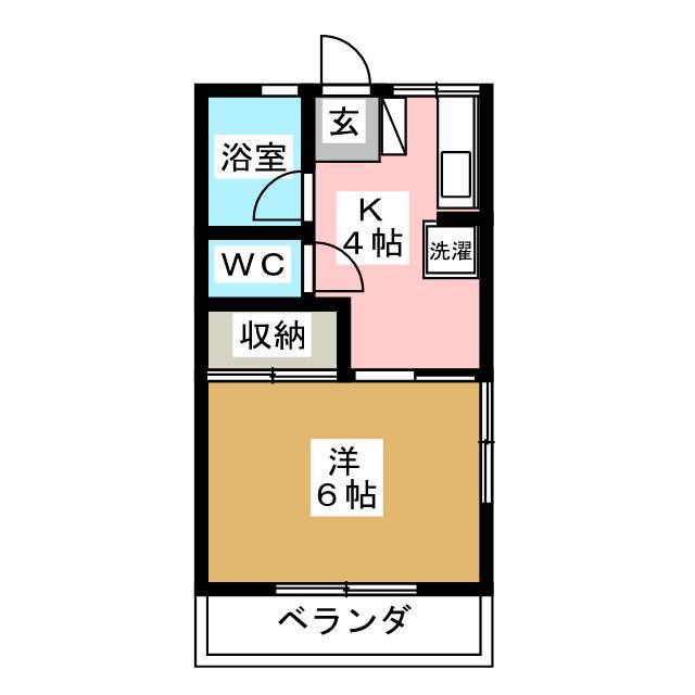 ハイツ兼松(1K/2階)の間取り写真