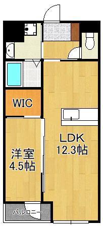 SHIZUKA BLDG(1LDK/3階)の間取り写真