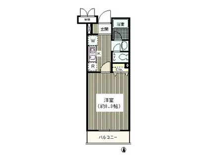 AKIS COURT(1K/1階)の間取り写真