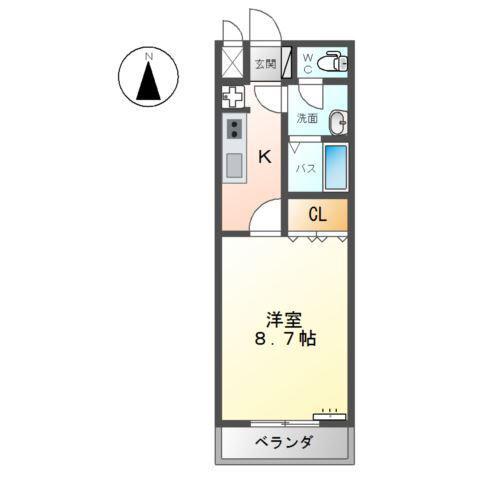 ルミエール(1K/1階)の間取り写真