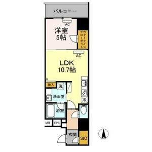 ダイワシティー大須(1LDK/2階)の間取り写真