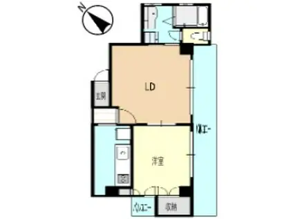 アークヒルズ横浜蒔田(1LDK/5階)の間取り写真