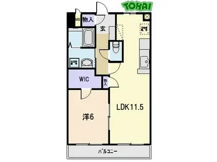 リジョイス(1LDK/2階)の間取り写真