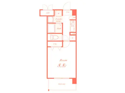 パステロ(1K/6階)の間取り写真