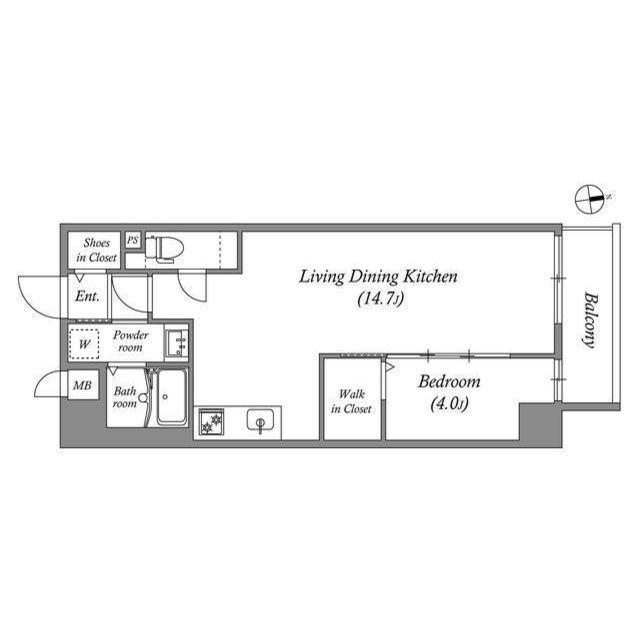 LEGALAND猫 MIYAKOJIMA(1LDK/4階)の間取り写真