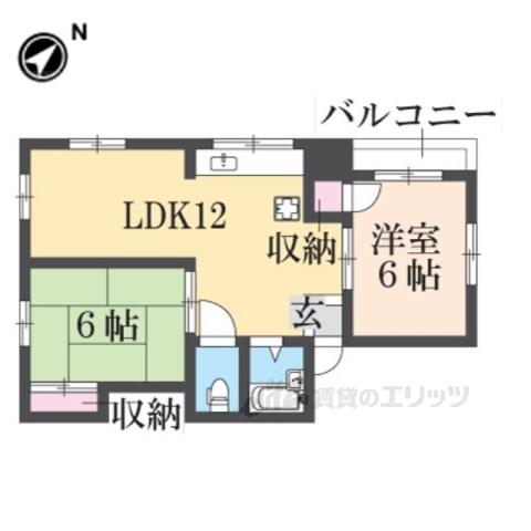 グリーンハイツ伊丹(2LDK/2階)の間取り写真