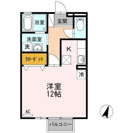 セジュール桜田(ワンルーム/1階)の間取り写真