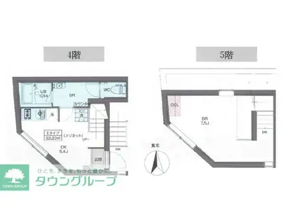 プラティーク神楽坂DUAL(1DK/4階)の間取り写真