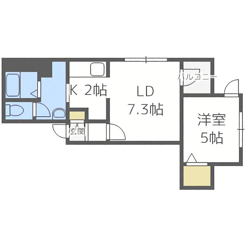 ゼスティ東札幌アネックス(1LDK/4階)の間取り写真