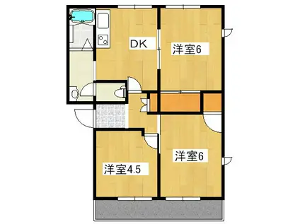 SD宗高(3DK/2階)の間取り写真