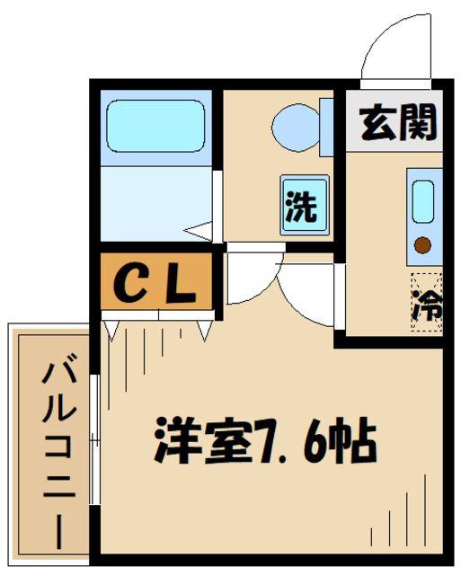 コモド淵野辺(1K/2階)の間取り写真