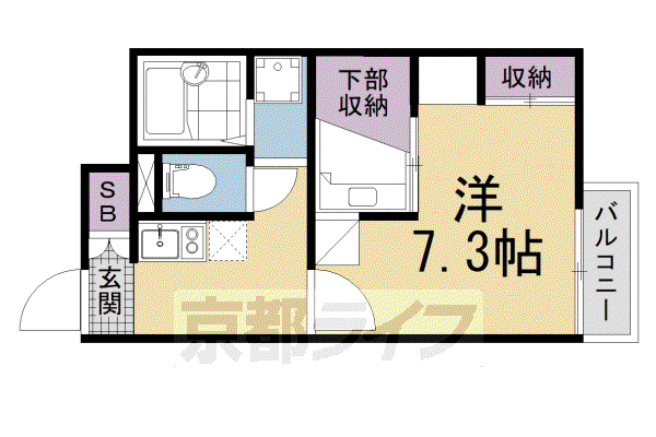 レオパレスTBOXI(1K/1階)の間取り写真