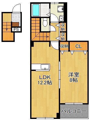 ヴィラルーチェA(1LDK/2階)の間取り写真