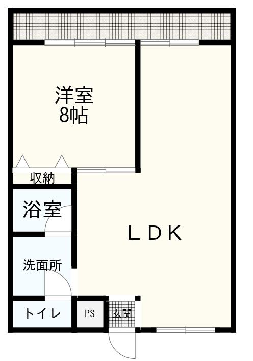 ベアベリー(1LDK/2階)の間取り写真