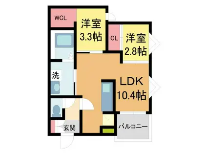 REGALEST 川西III(2LDK/3階)の間取り写真
