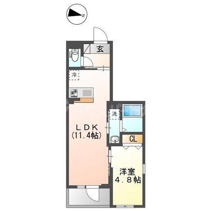 梅田3丁目マンション工事(1LDK/1階)の間取り写真