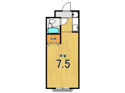 エトワール嵐山(1K/1階)の間取り写真