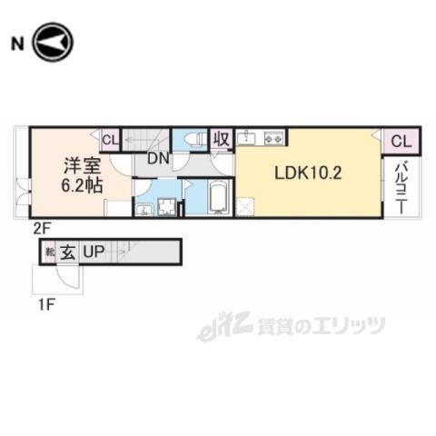 エンジェルⅡ(1LDK/2階)の間取り写真