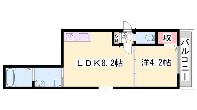 ARUO29(1LDK/3階)の間取り写真