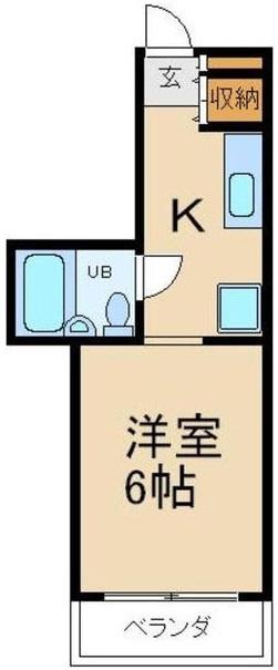 坂上マンション(1K/3階)の間取り写真