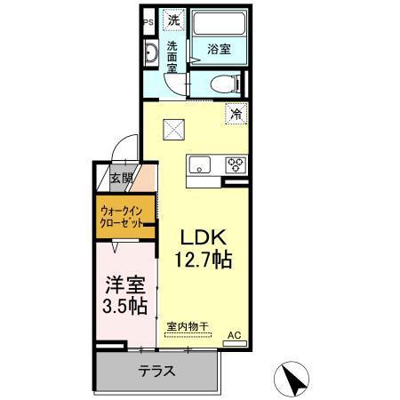 メゾン黄金町A(1LDK/3階)の間取り写真