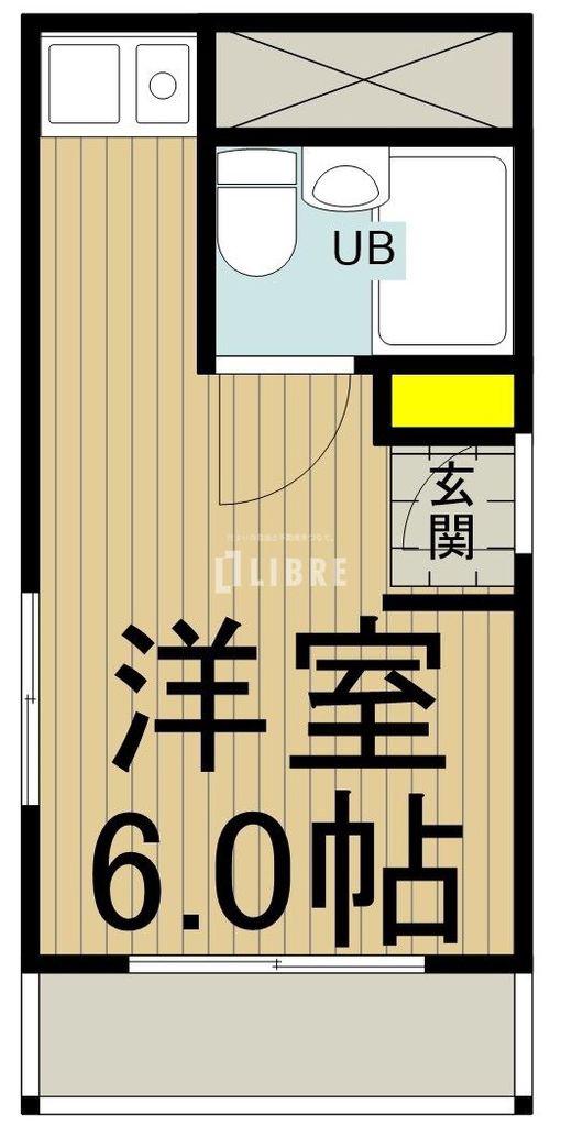 ＪＲ中央線 西国分寺駅 徒歩14分 3階建 築36年(ワンルーム/2階)の間取り写真