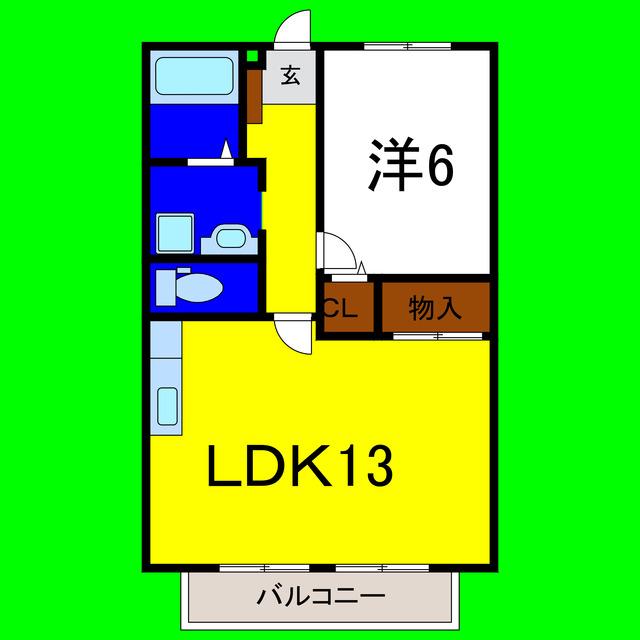 エザンス中谷(1LDK/2階)の間取り写真