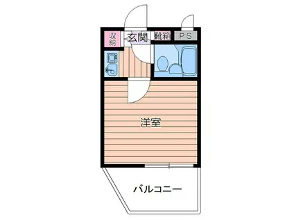 ビバハイム(1K/3階)の間取り写真