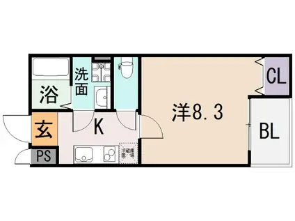 M&T近大前(1K/1階)の間取り写真