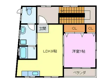 コーポウエムラ(1LDK/3階)の間取り写真