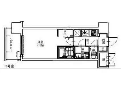 S-RESIDENCE大阪同心(1K/12階)の間取り写真
