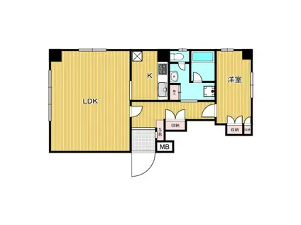 アベニュー高津(1LDK/1階)の間取り写真