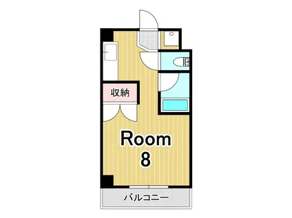 カルテットKOBORI A棟(ワンルーム/3階)の間取り写真