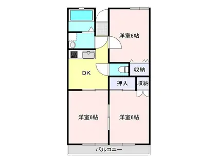 USKコーポ(3DK/1階)の間取り写真