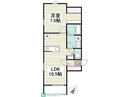 目黒区下目黒3丁目計画(1LDK/1階)の間取り写真