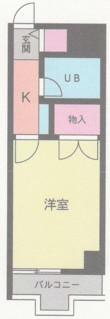 リバティパレス相武台前Ⅱ(1K/3階)の間取り写真