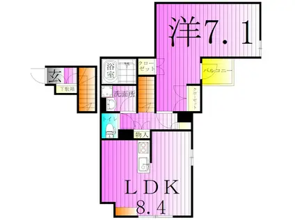 MAISON COLZA KITASENJYU(1LDK/2階)の間取り写真