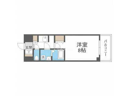 ウィルテラスなんば南(1K/12階)の間取り写真