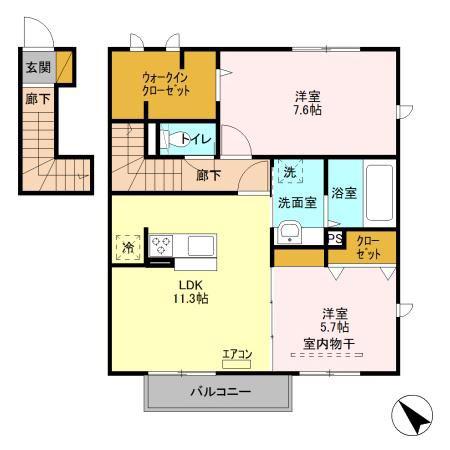 アーバンヒルズ II(2LDK/2階)の間取り写真