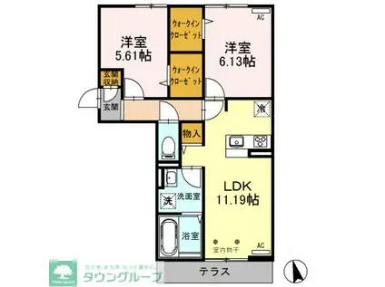 リアルコートE(2LDK/1階)の間取り写真