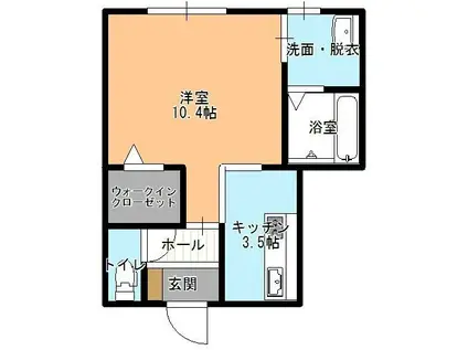 スコーラ(1K/2階)の間取り写真