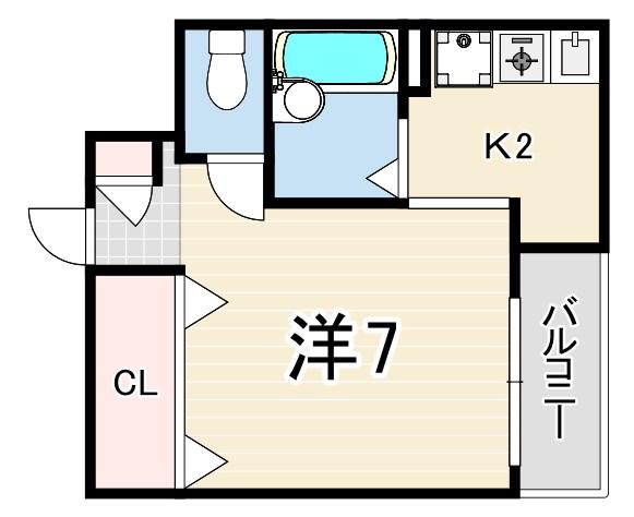 ハイクオリティ神田(1K/5階)の間取り写真