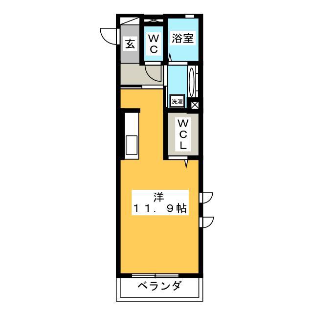 D-ROOM サウス(ワンルーム/2階)の間取り写真