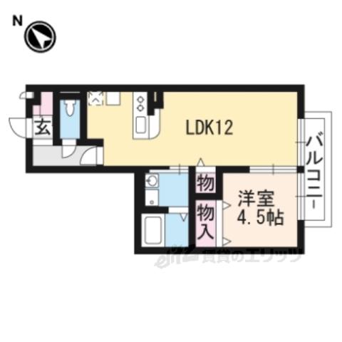 ファミール佐々木(1LDK/1階)の間取り写真