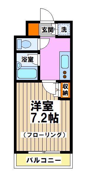 ビバリーホームズ吉祥寺(1K/2階)の間取り写真