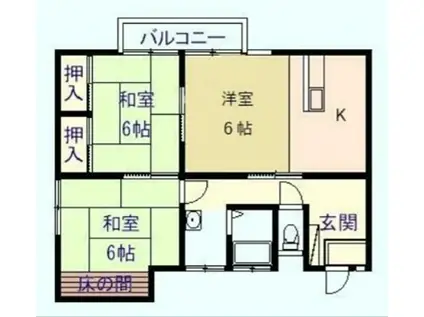 城ノ内ハイツ(3K/1階)の間取り写真